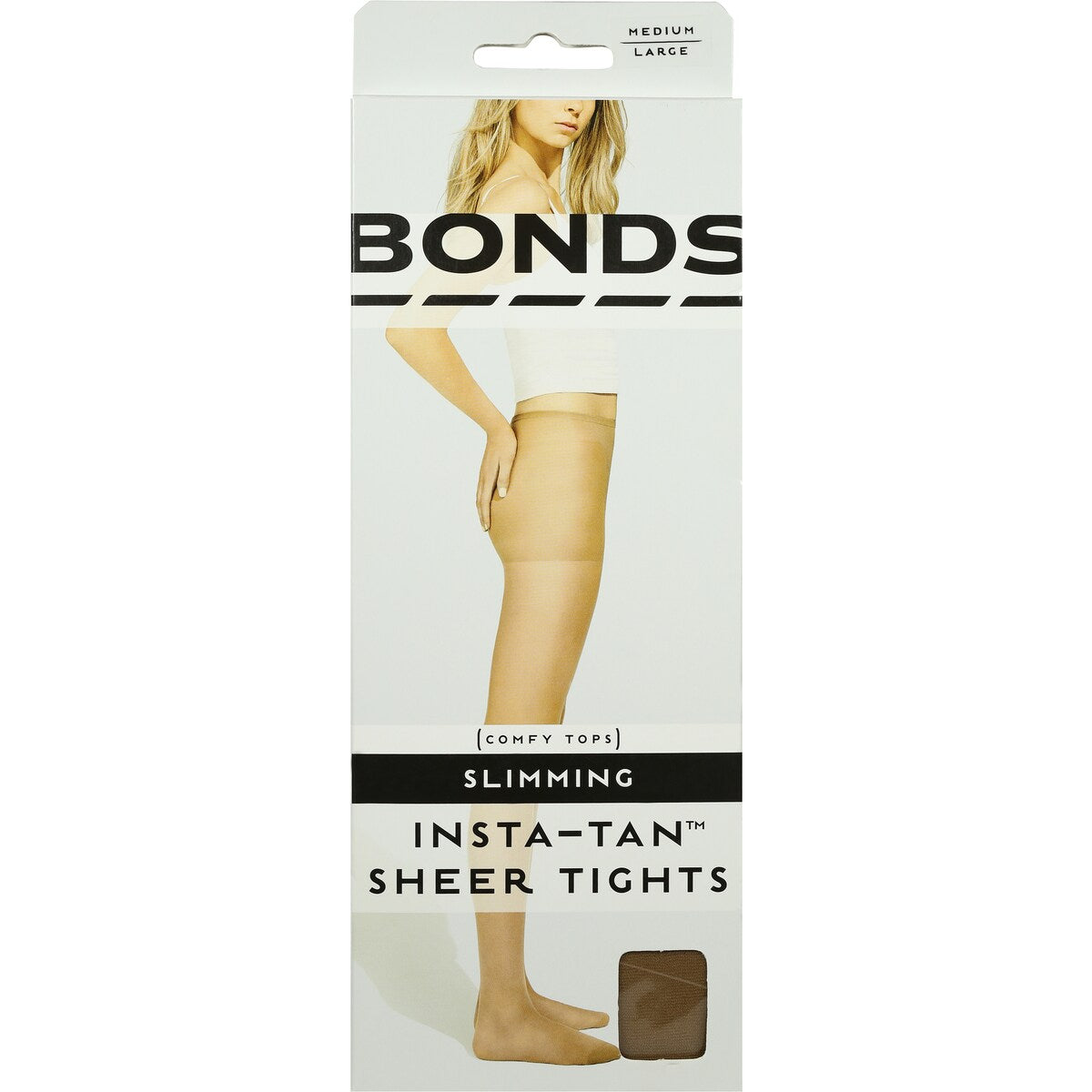 Bonds Instatan Sheer Stockings Slim Tight Medium Brown Large Each
