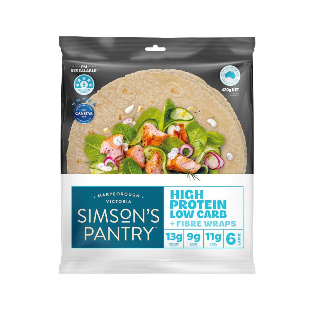Simson's Pantry Low Carb High Protein + Fibre 6 Pack - 420g