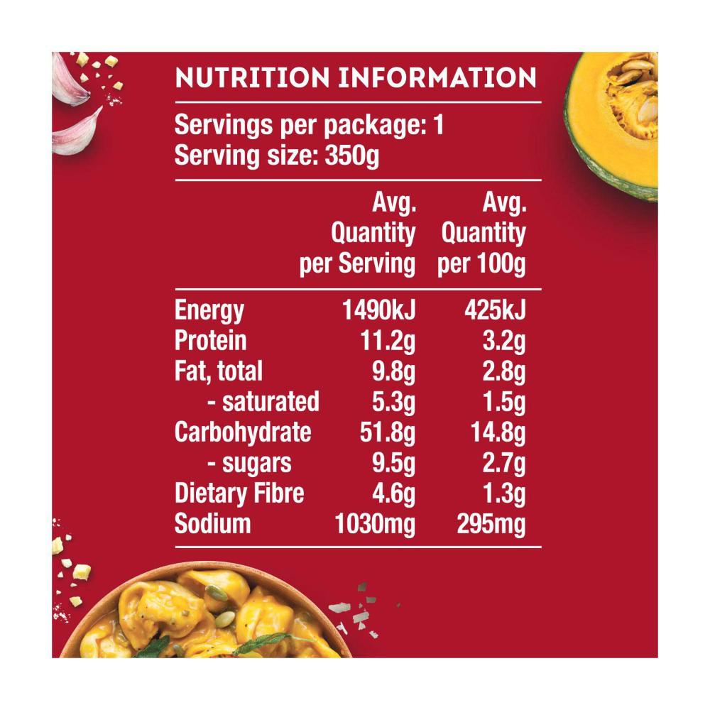 Heinz Tortellini Three Cheese Pasta Meal Creamy Pumpkin & Garlic - 350g