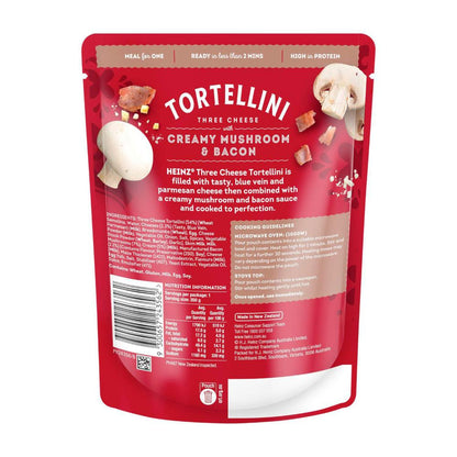 Heinz Tortellini Three Cheese Pasta Meal Creamy Mushroom & Bacon - 350g