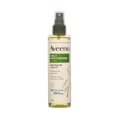 Aveeno Daily Moisturising Vitamin E Jojoba Oil Shea Butter Body Oil Mist Spray Dry Rough Sensitive Skin - 200mL