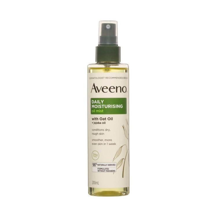 Aveeno Daily Moisturising Vitamin E Jojoba Oil Shea Butter Body Oil Mist Spray Dry Rough Sensitive Skin - 200mL