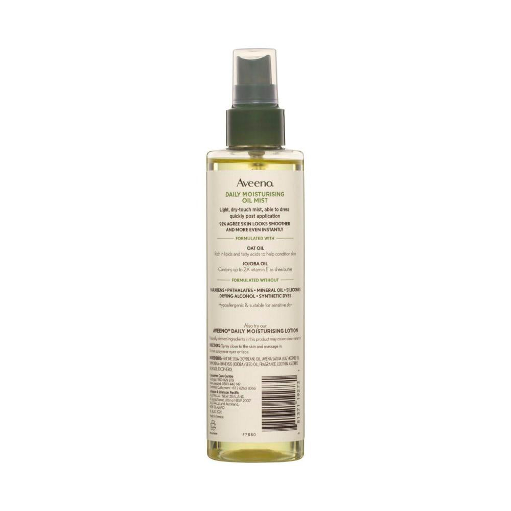 Aveeno Daily Moisturising Vitamin E Jojoba Oil Shea Butter Body Oil Mist Spray Dry Rough Sensitive Skin - 200mL