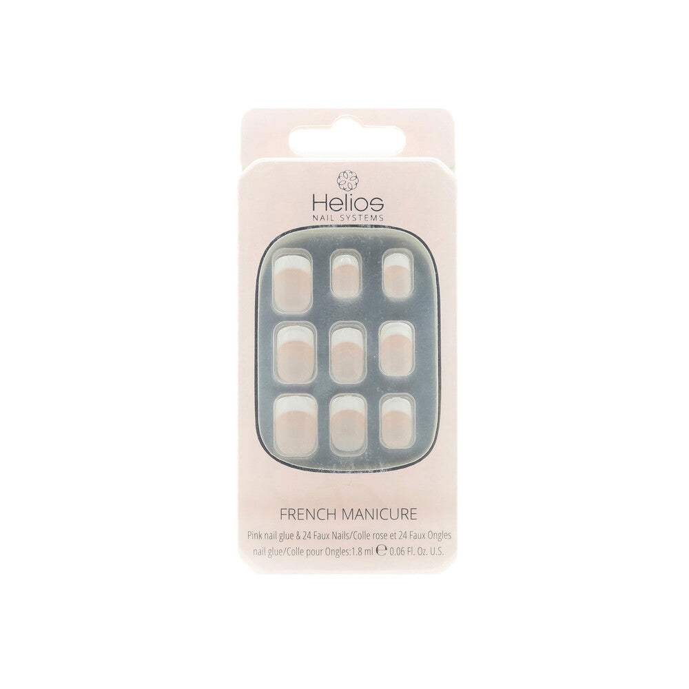 Helios French Nail Short Beige - 24 pack
