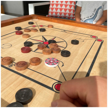 Jenjo Games Carrom Junior Carrom Board 155 Silver Indian Plywood