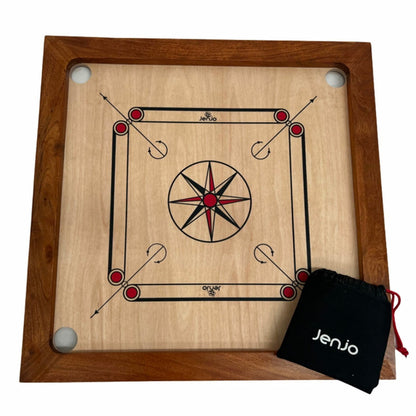 Jenjo Games Carrom Junior Carrom Board 155 Silver Indian Plywood