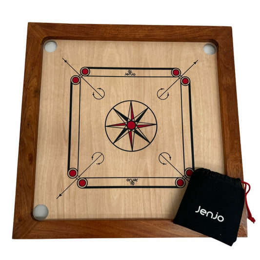 Jenjo Games Carrom Junior Carrom Board 155 Silver Indian Plywood