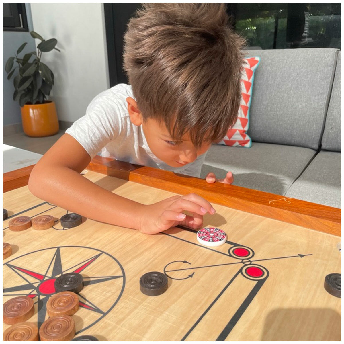 Jenjo Games Carrom Junior Carrom Board 155 Silver Indian Plywood