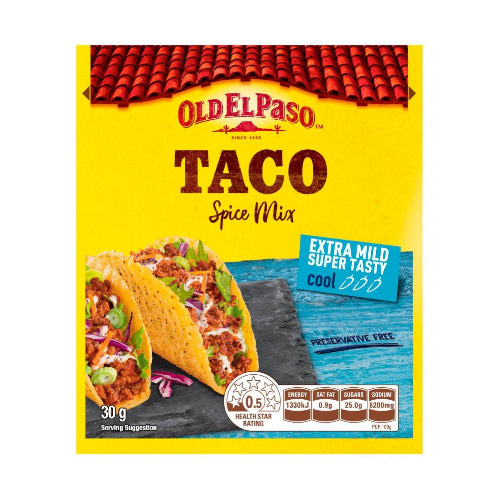 Old El Paso Taco Spice Mix Extra Mild - 30g