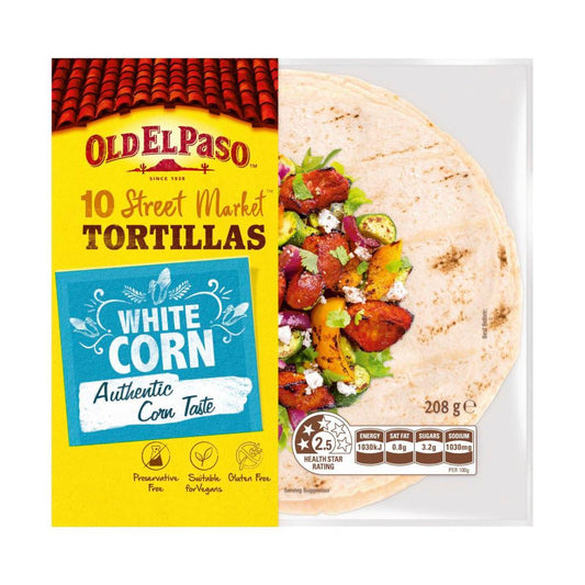 Old El Paso White Corn Tortillas Tacos 10 Pack - 208g