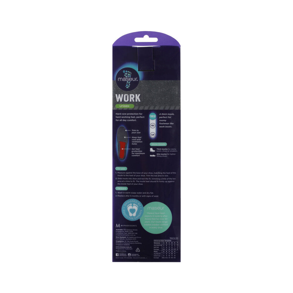 Maseur Footcare Work Insoles - 1 pack