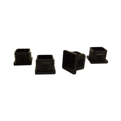Surface Gard Black Square Plastic Internal Chair Tip - 22mm - 4 Pack