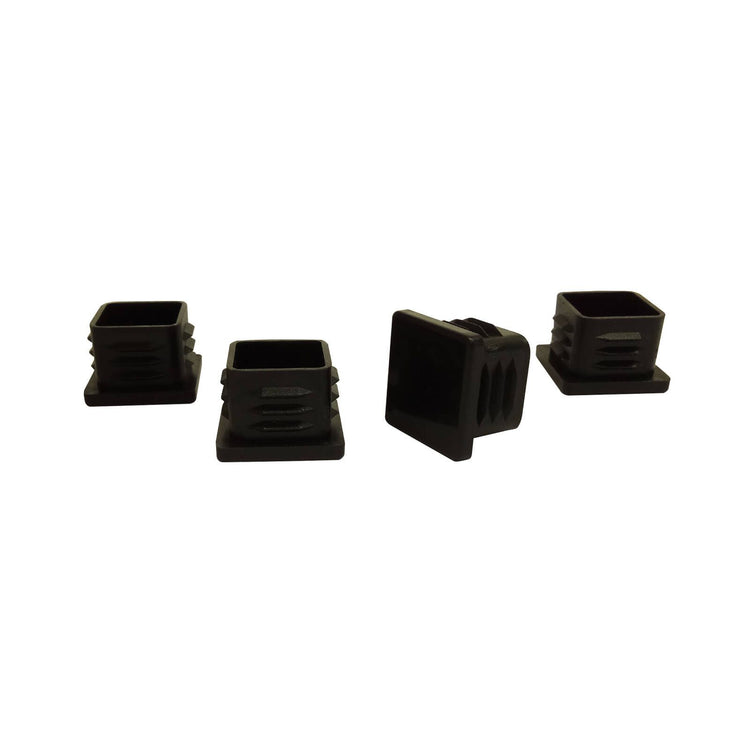 Surface Gard Black Square Plastic Internal Chair Tip 22mm 4 Pack