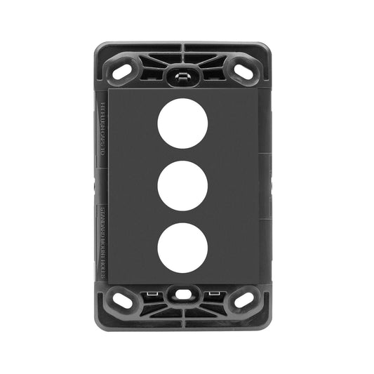 HPM Grey Vivo 3 Gang Grid Wall Switch - 118 x 85mm