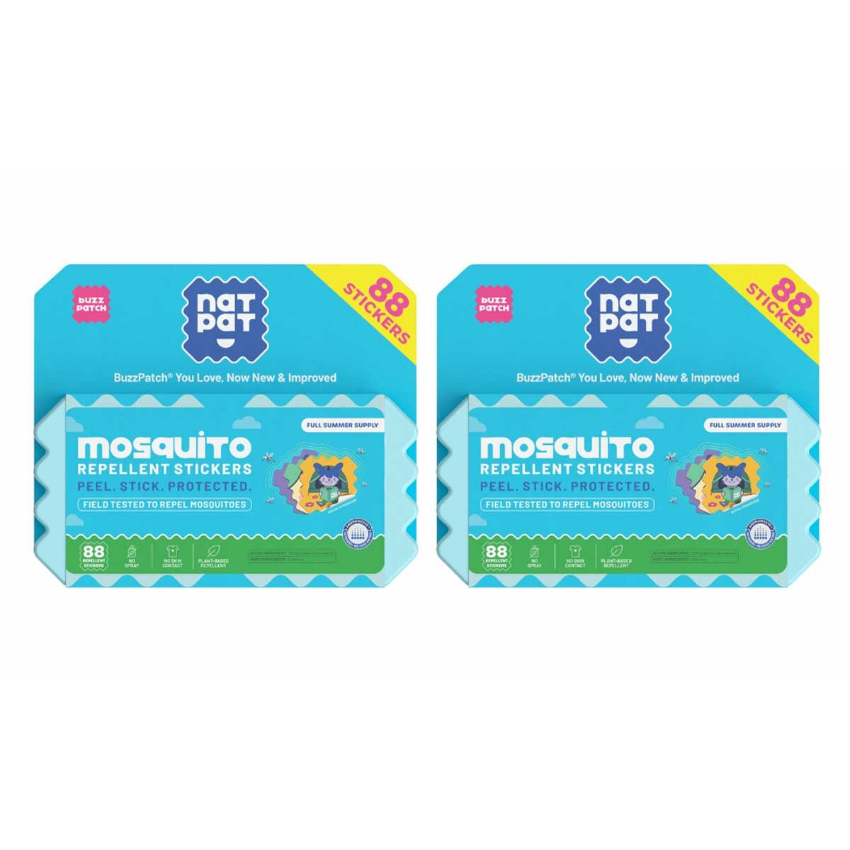 Natpat Mosquito Repellent Stickers 2 x 88 BPC88