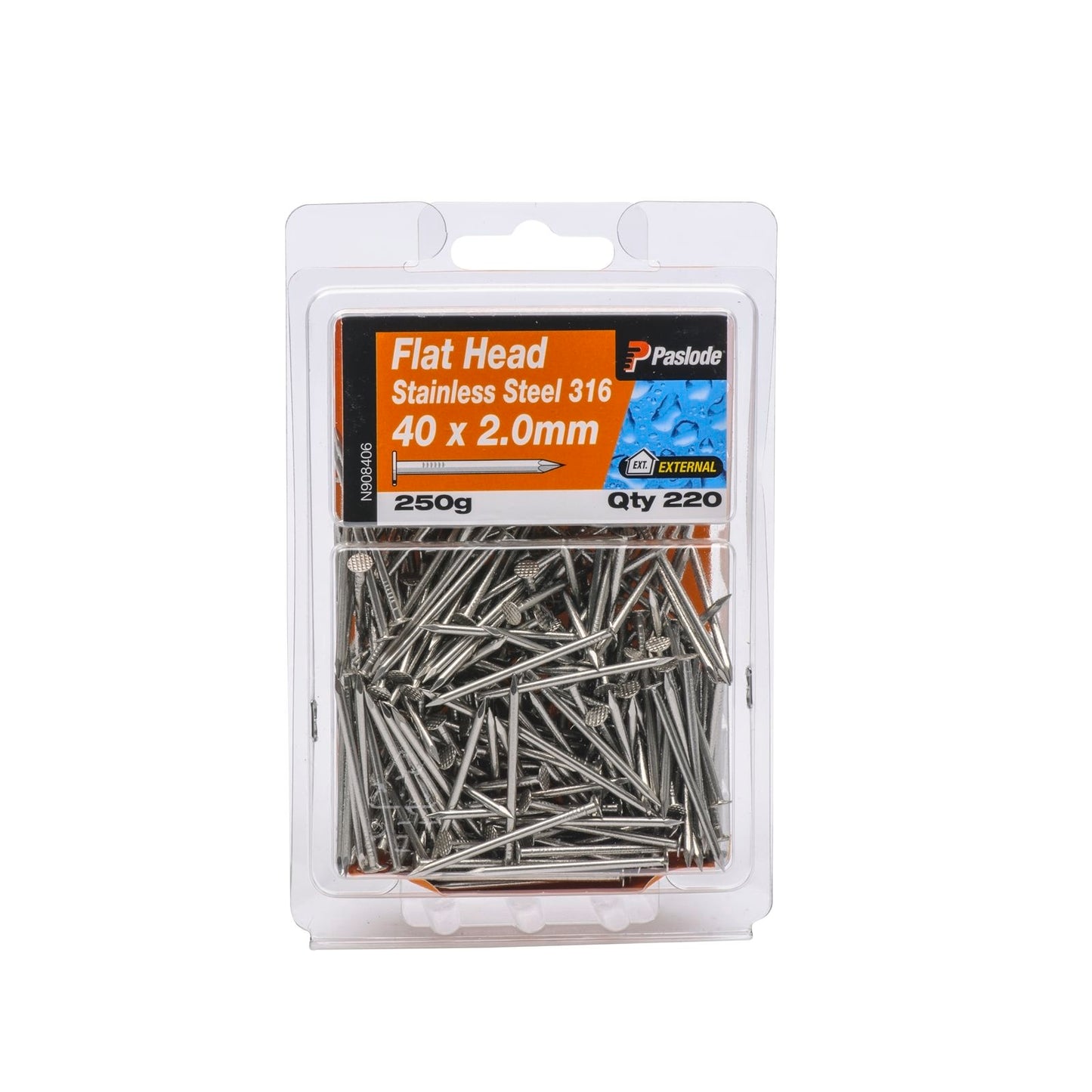 Paslode Flat Head Nails - 40mm - Stainless Steel - 250g