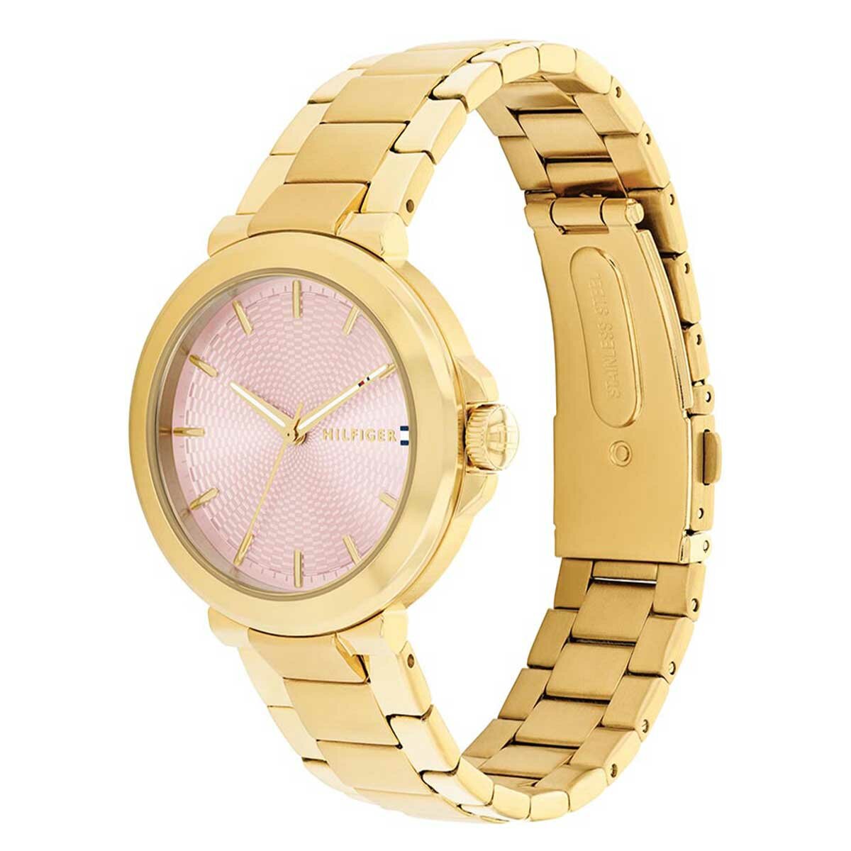 Tommy Hilfiger Lori Gold Steel Blush Dial Quartz Ladies Watch
