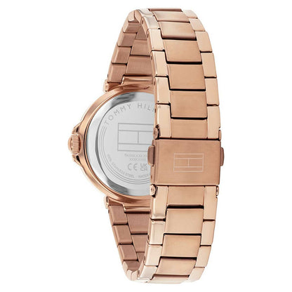 Tommy Hilfiger Lori Rose Gold Stainless Steel Black Dial Quartz Watch
