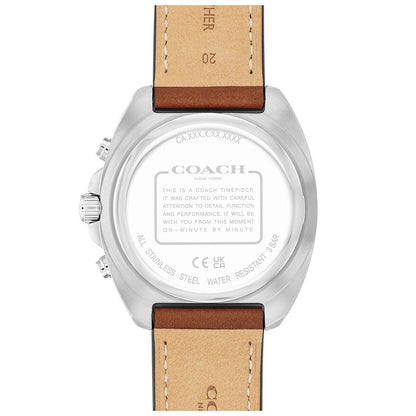 Coach Charter Sporty Men's Watch 14602741 Blue Dial Saddle Leather Quartz