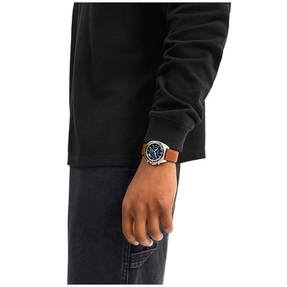 Coach Charter Sporty Men's Watch 14602741 Blue Dial Saddle Leather Quartz