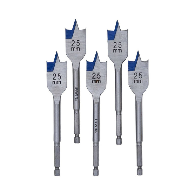 Irwin 25mm Blue Groove Spade Bit 5 Pack