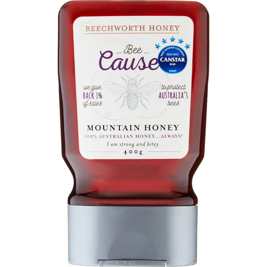 Beechworth 100% Australian Bee Cause Mountain Honey Squeeze 400g