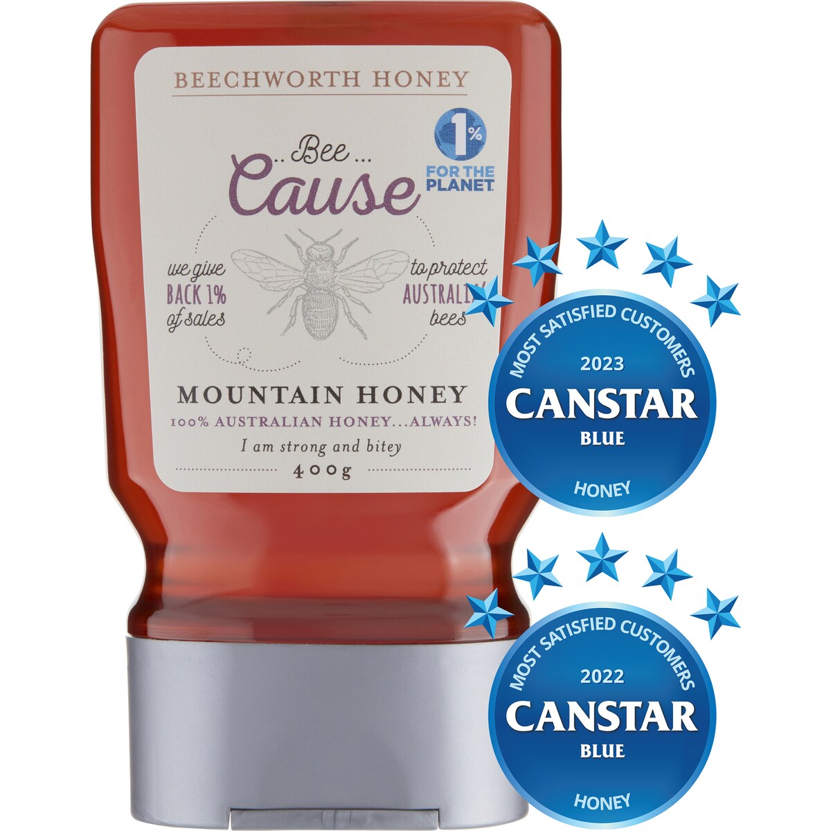 Beechworth 100% Australian Bee Cause Mountain Honey Squeeze 400g