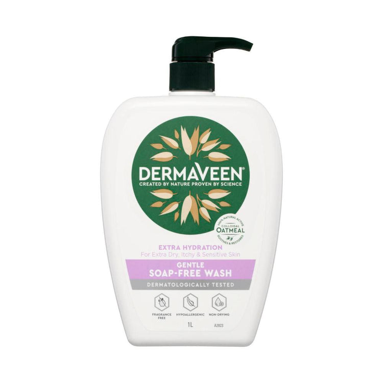 Dermaveen Extra Hydration Gentle Colloidal Oatmeal Soap Free Wash - 1L