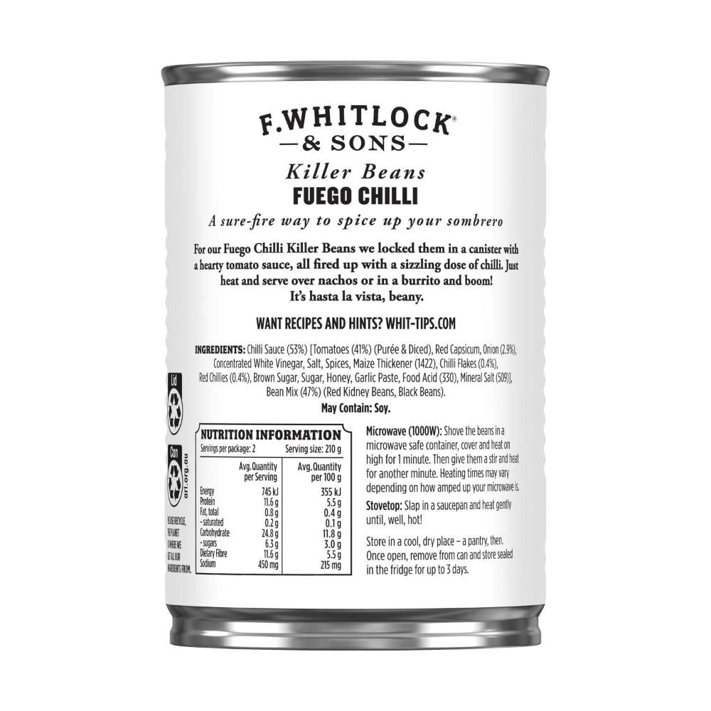 Whitlocks Baked Beans Fuego Chilli Sauce - 420g