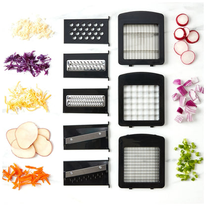 Miu Vegetable Chopper and Slicer 11-Piece Set 1968698 White Black