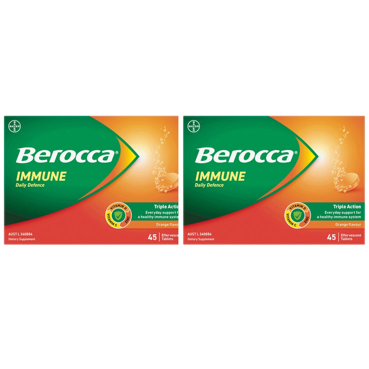 Berocca Immune Daily Defence Orange Effervescent Tablets 2 x 45