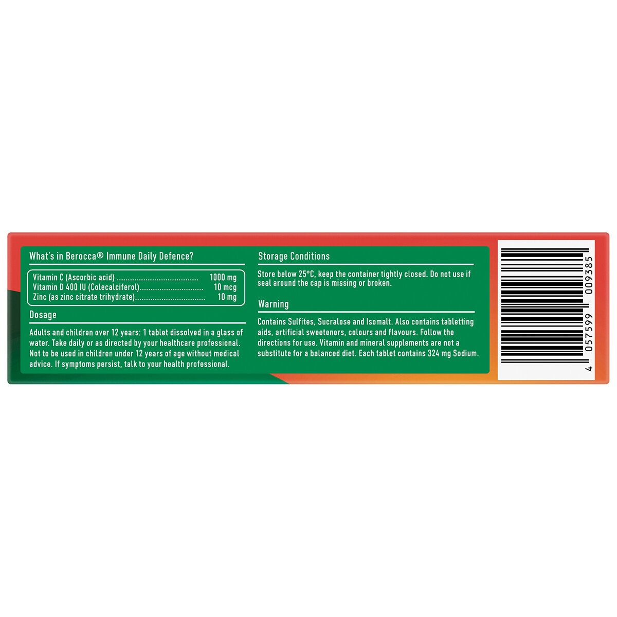 Berocca Immune Daily Defence Orange Effervescent Tablets 2 x 45