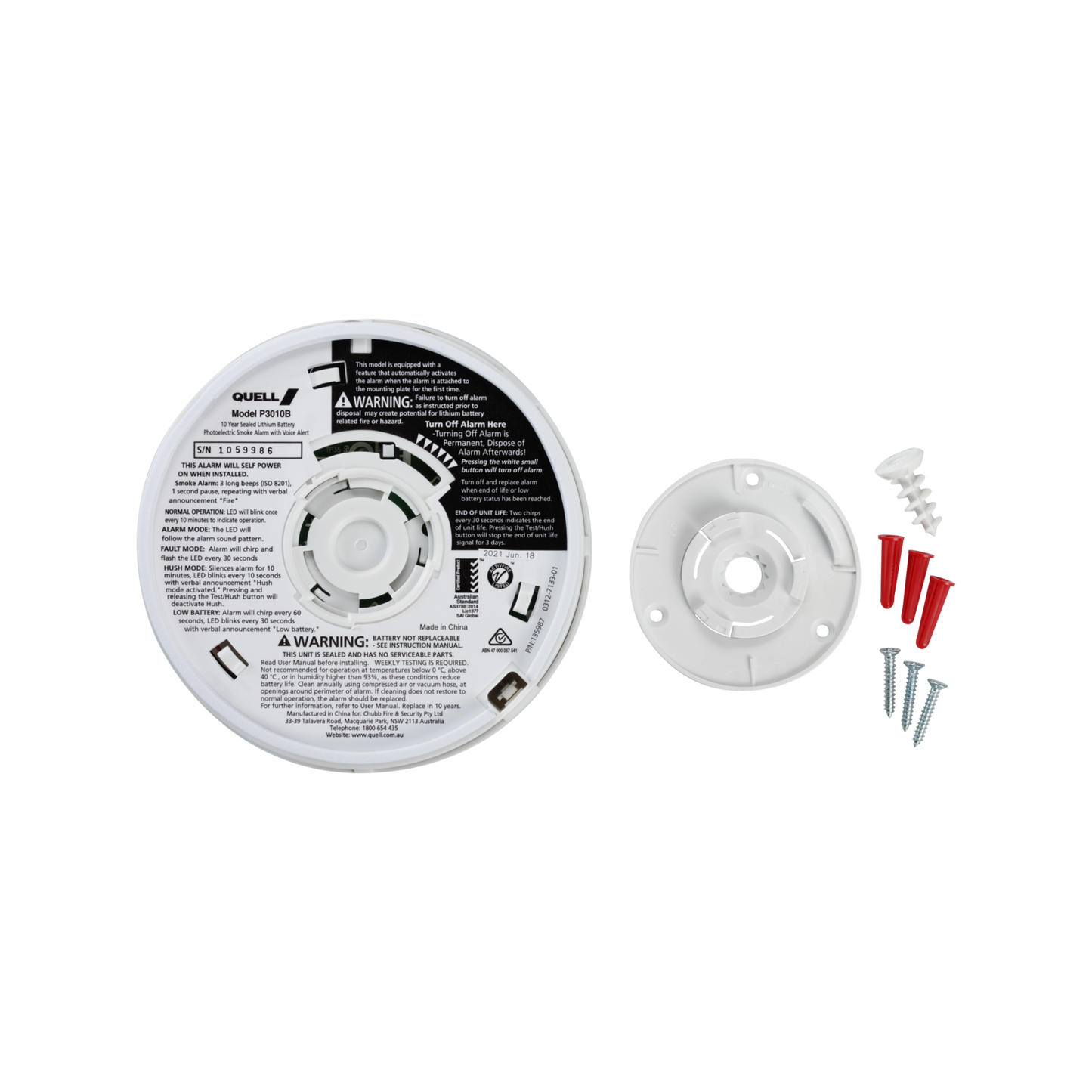 Quell Photoelectric Smoke Alarm - 130mm - Talking Voice