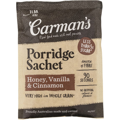 Carmans Honey, Vanilla & Cinnamon Gourmet Porridge Sachets 320g