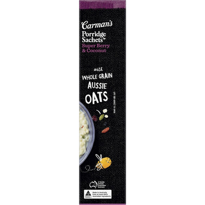 Carmans Porridge Sachets Super Berry & Coconut 8 Pack