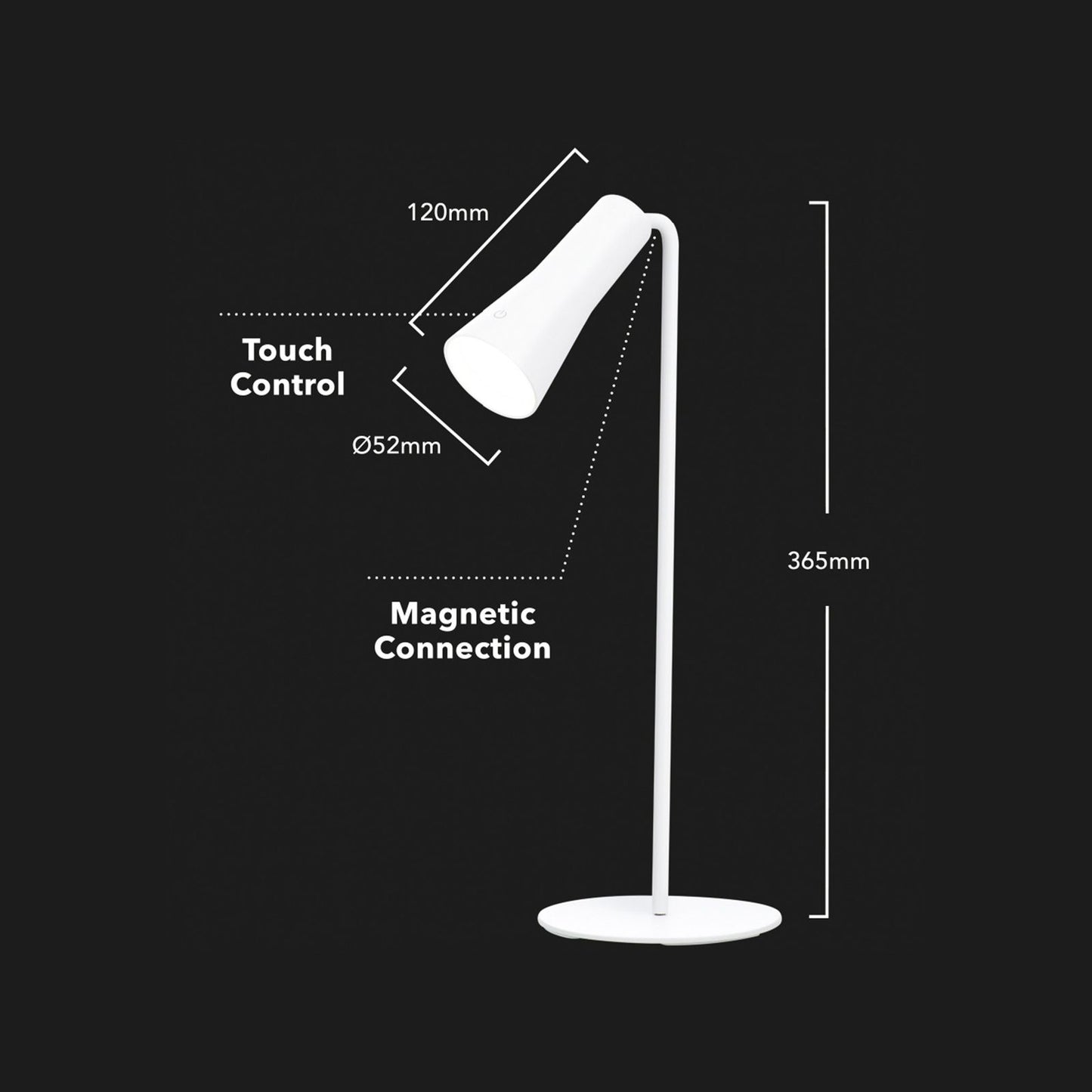 Verve Design Lucian LED Lamp - 120 x 365mm - White