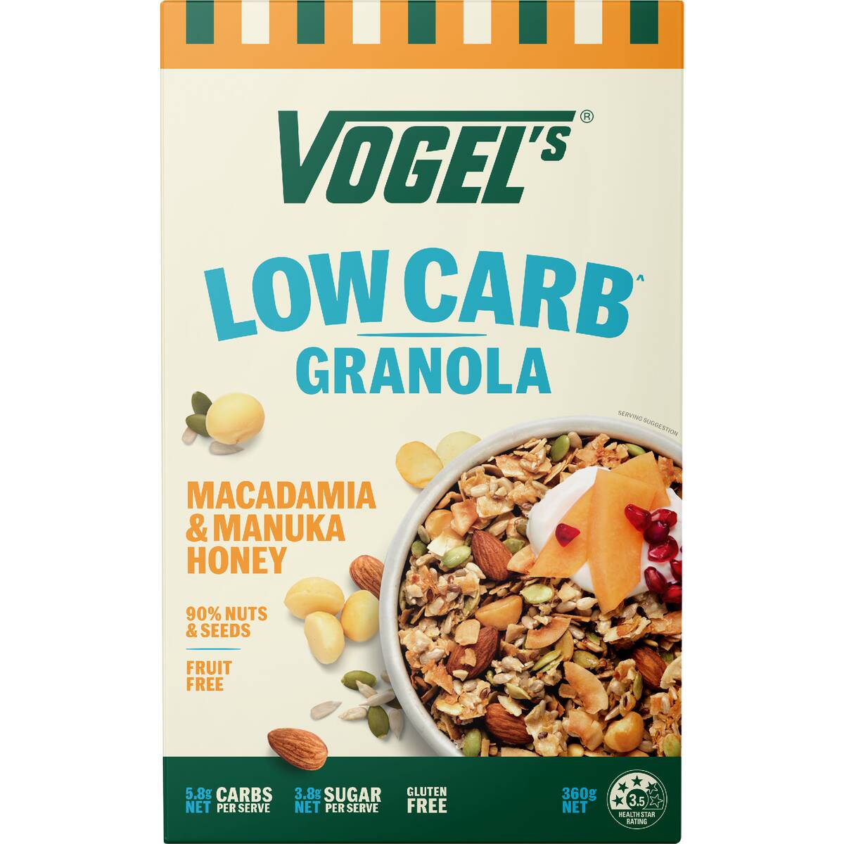 Vogels Low Carb Granola Macadamia & Manuka Honey 360g