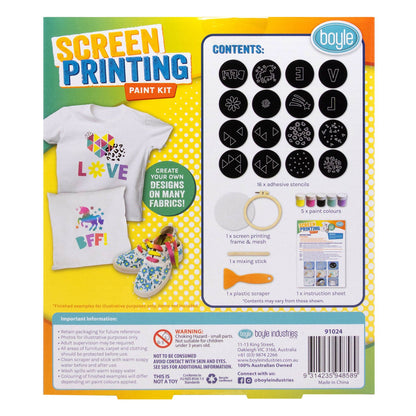Boyle DIY Screen Printing Paint Kit - 5 Colours