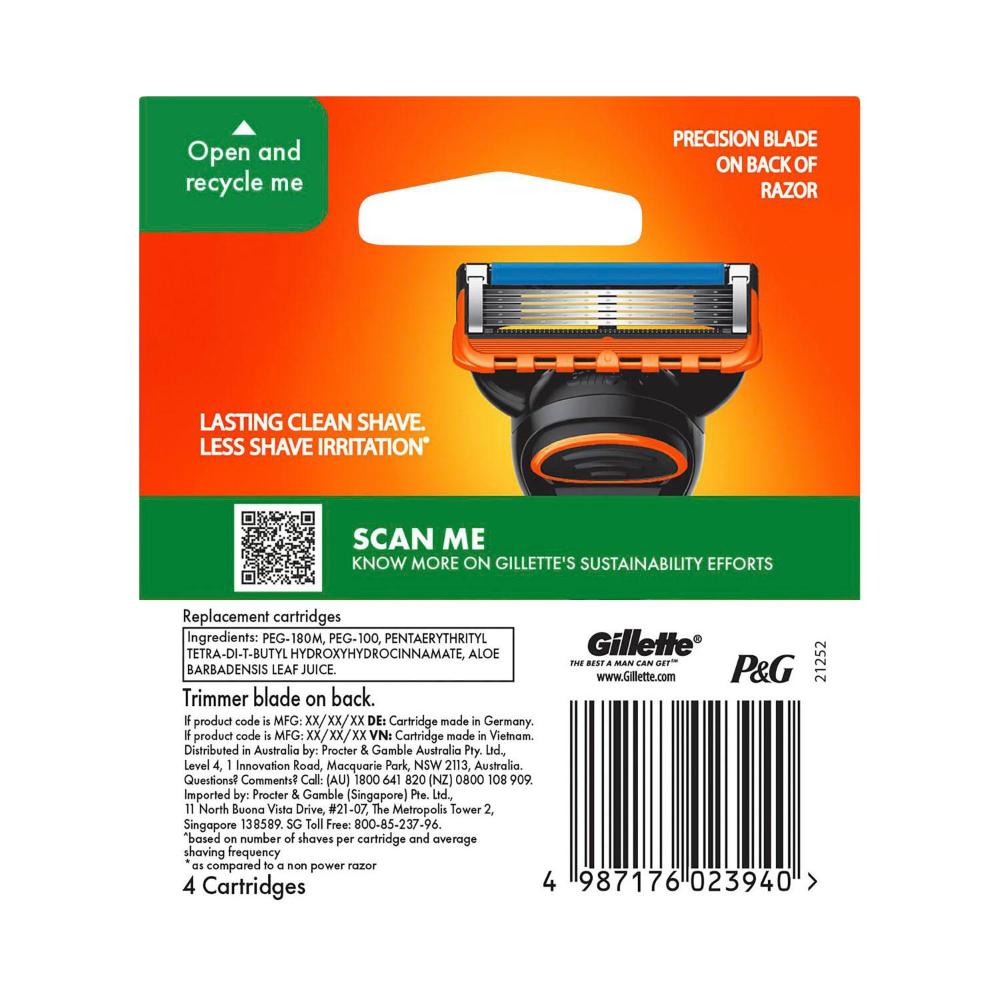 Gillette Fusion Power Razor Blades - 4 pack