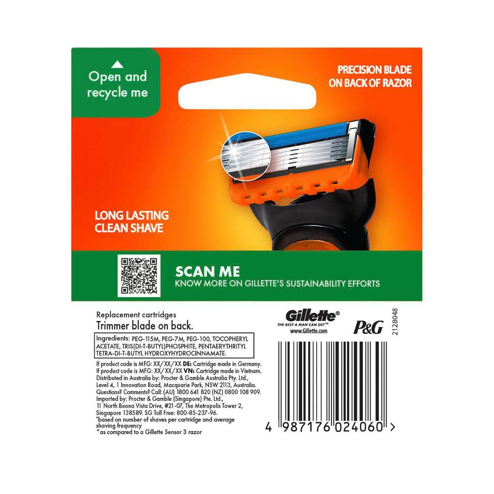 Gillette Fusion Razor Blades - 4 pack