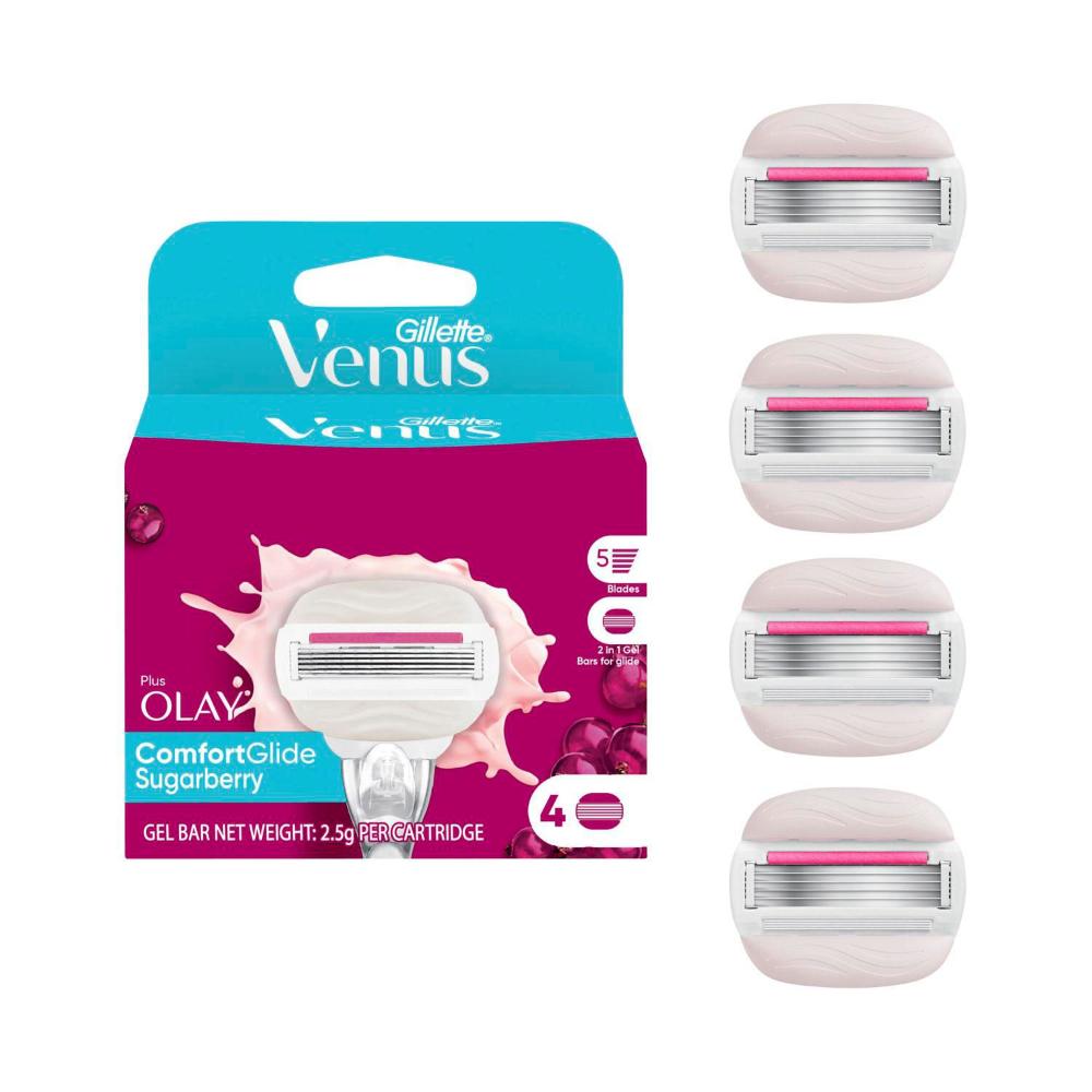 Gillette Venus With Olay Comfortglide Sugarberry Wonen's Razor Blade - 4 pack