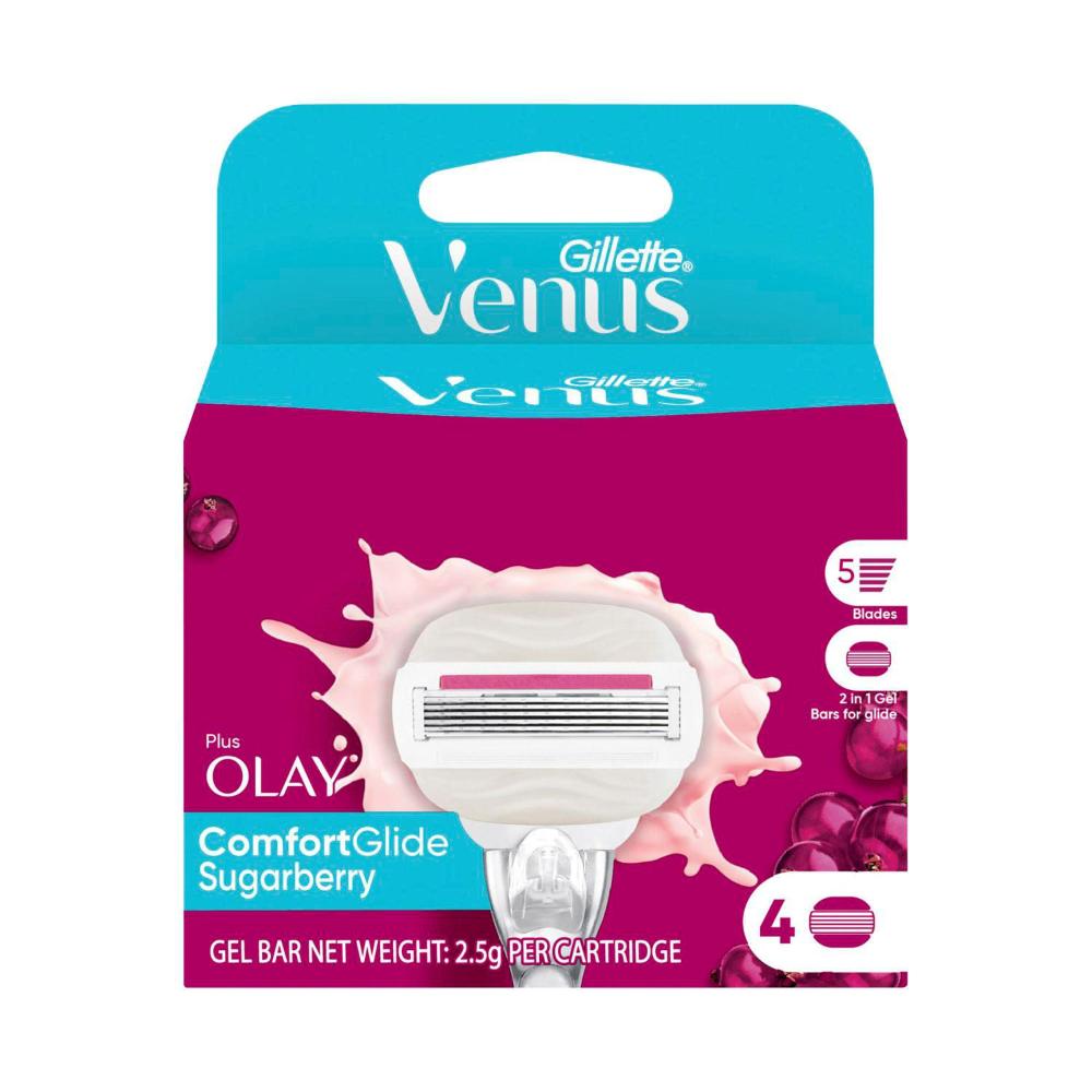 Gillette Venus With Olay Comfortglide Sugarberry Wonen's Razor Blade - 4 pack