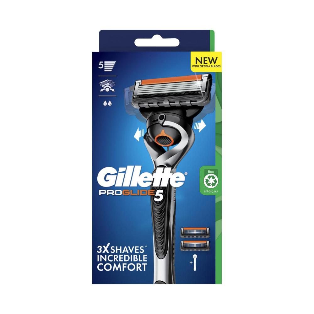 Gillette Proglide Flexball Razor Handle +2 Blade Rf - 1 Each
