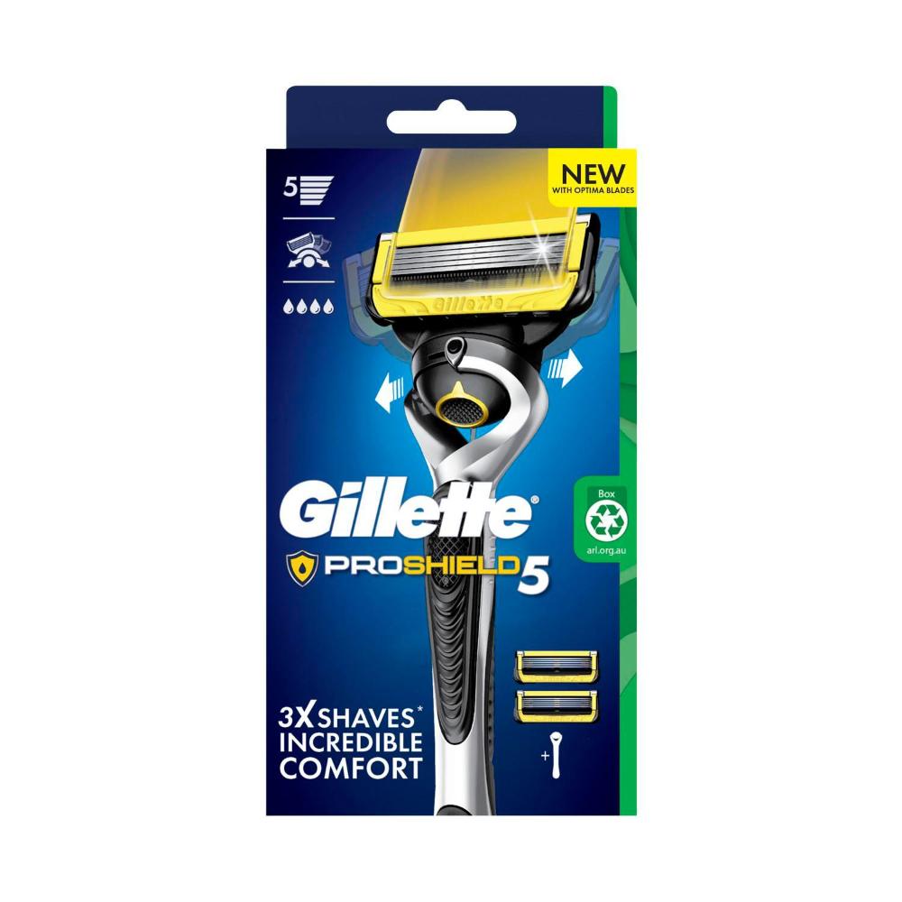 Gillette Fusion Proshield Flexball Razor Handle +2 Blade - 1 pack