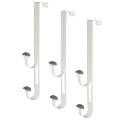Neatfreak Over the Door Non-Slip Hook Set of 3 Heavy-Duty White Metal