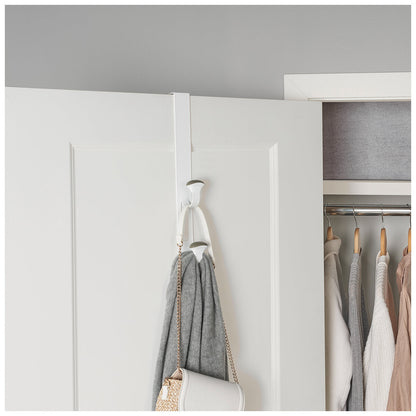 Neatfreak Over the Door Non-Slip Hook Set of 3 Heavy-Duty White Metal