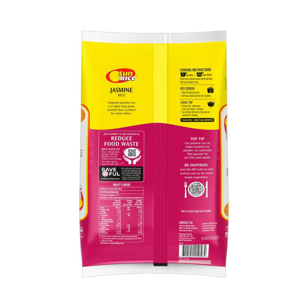 Sunrice Jasmine White Rice - 5kg