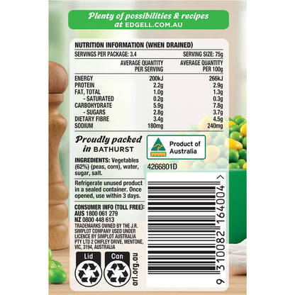Edgell Baby Peas & Corn 420g