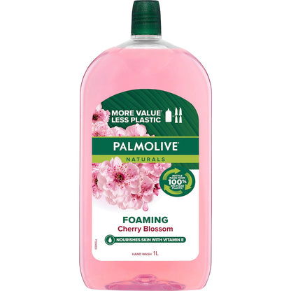 Palmolive Naturals Foaming Liquid Hand Wash Refill Cherry Blossom 1l