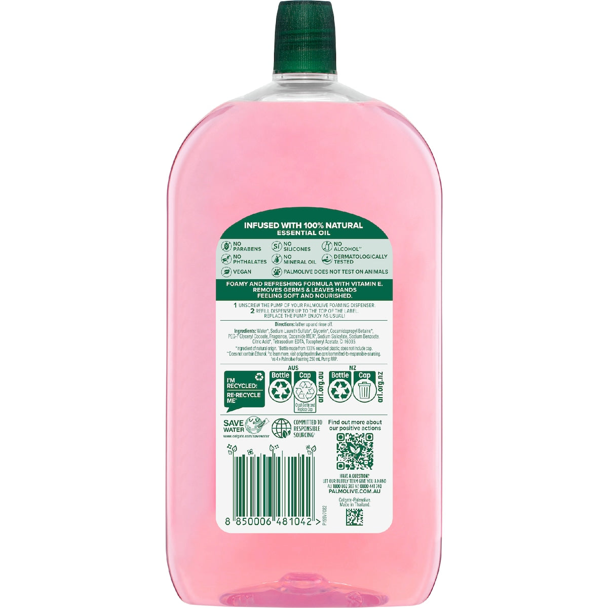 Palmolive Naturals Foaming Liquid Hand Wash Refill Cherry Blossom 1l